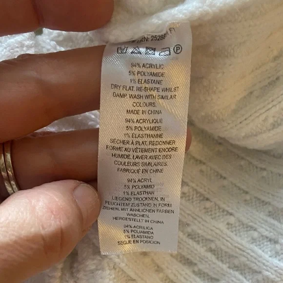 French Connection Ivory Cable Knit Turtleneck Sweater - Picture 6 of 6